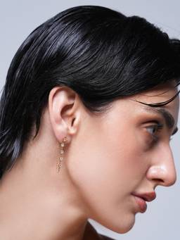 CAO JEWELLERY - White Cubic Zirconia Chain Drop Earrings