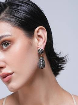 CAO JEWELLERY - Designer Black Rhinestone Earrings