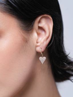 CAO JEWELLERY - White Cz Heart Earrings