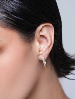 CAO JEWELLERY - White Cz Hoop Earrings