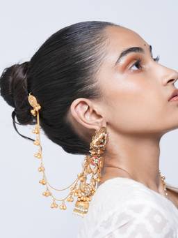 CAO JEWELLERY - Designer White Long Jhumka with Ghungroo Earrings