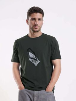 Rare Rabbit - Men Zima Olive Dark T-Shirt