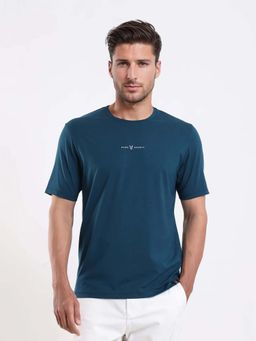 Rare Rabbit - Men Rabbit-25 Teal Primary T-Shirt