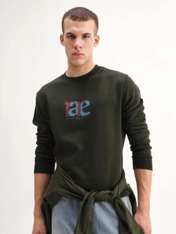 Rare Rabbit - Men Pixen Olive Dark Sweatshirt