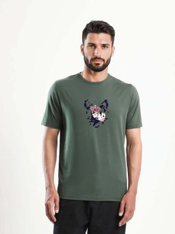 Rare Rabbit - Men Pazo Green Dusky T-Shirt