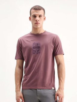 Rare Rabbit - Men Onion Pink Dusky T-Shirt