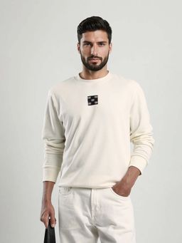 Rare Rabbit - Men Nerva Off White Primary Sweatshirt
