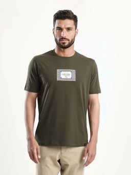 Rare Rabbit - Men Logi Olive Dark T-Shirt