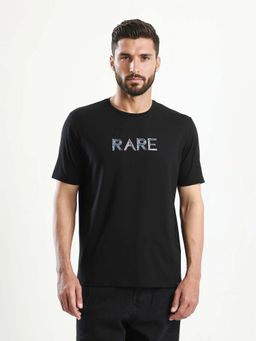 Rare Rabbit - Men Jolt Black Primary T-Shirt