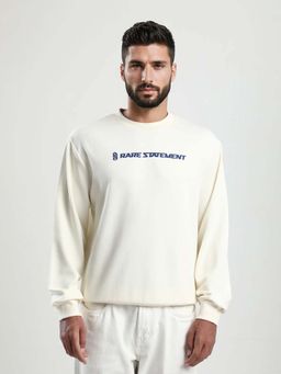 Rare Rabbit - Men Jabe-T Off White Primary Sweatshirt
