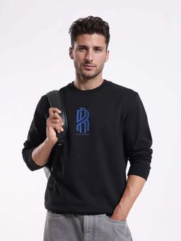 Rare Rabbit - Men Hayd Black Primary Sweatshirt