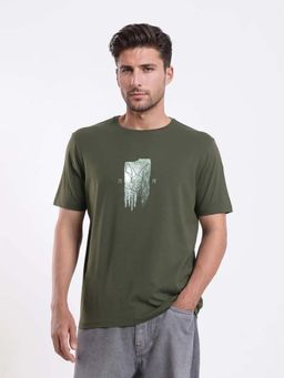 Rare Rabbit - Men Enc Olive Primary T-Shirt