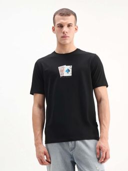 Rare Rabbit - Men Burc Black Primary T-Shirt