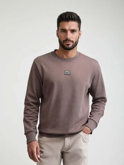 Rare Rabbit - Men Badget-25 Brown Dusky Sweatshirt