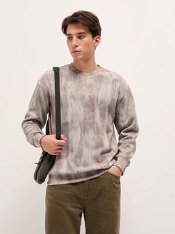 The Bear House - Men's Multi-Color Regular Fit Abstract Print Casual T-Shirt