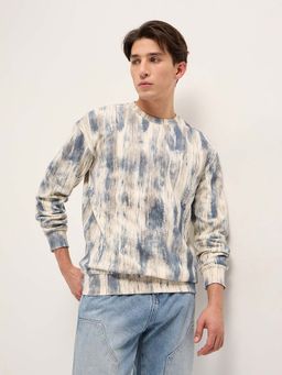 The Bear House - Men's Multi-Color Regular Fit Abstract Print Casual T-Shirt