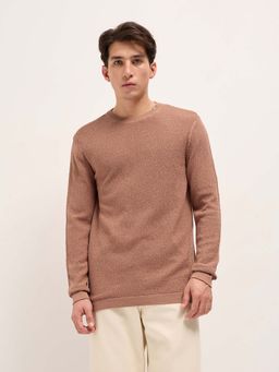 The Bear House - Men's Brown Regular Fit Solid Casual T-Shirt