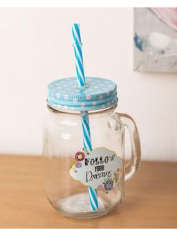Voncasa - Mason Mug with Straw 450Ml
