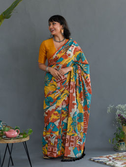 Suta - Multicolour Abstract Printed Pure Cotton Saree