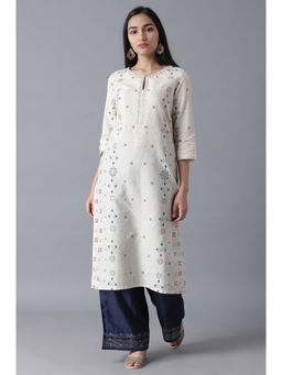 WISHFUL by W - White Geometric Kurta