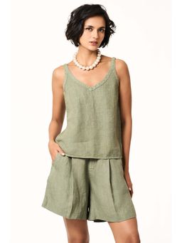 TERRA LUNA - Leah Linen Olive Tank Top