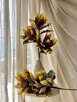 Mason Home - Artificial Magnolia Flower Stem - Amber Ombre (One Stem)