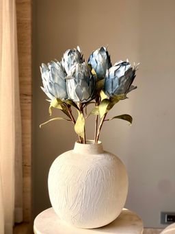 Mason Home - Artificial Protea Flower Stem - Blue (One Stem)