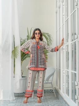 Gahan - Grey Geometric Printed Co-Ord Set