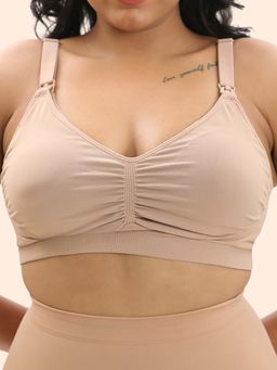 Underneat - Women Beige Padded Non Wired Maternity Bra