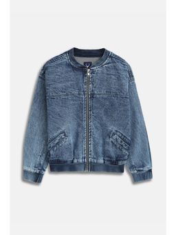 Allen Solly - Boys Blue Solid Denim Jacket