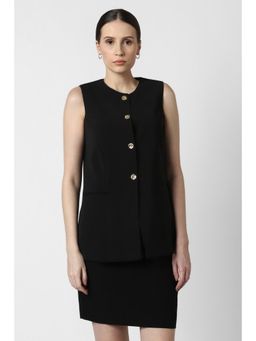 Van Heusen - Women Black Solid Waist Coat