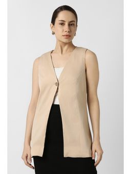 Van Heusen - Women Beige Solid Waist Coat