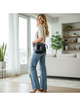 PARTIQ - Bag Korean Niche Pleated Cloud Handbag (S) - Black