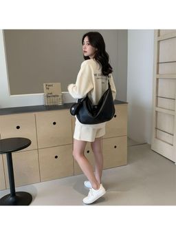 PARTIQ - All-Match Net Celebrity Dumpling Handbag (M) - Black