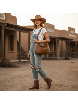 PARTIQ - Niche Retro Large Capacity Handbag - Brown