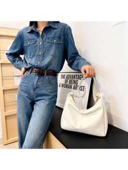 PARTIQ - Niche Retro Large Capacity Handbag - White