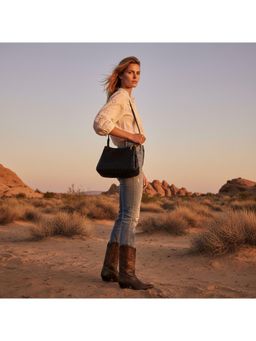 PARTIQ - High-Value French Hand-Held Lazy Style Handbag with Detachable Strap - Black (M)