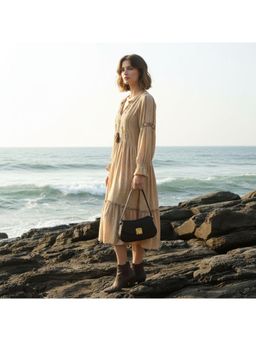 PARTIQ - One-Shoulder Square French Commuter Handbag - black (M)