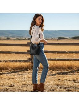 PARTIQ - Fashion High Value Niche Portable Handbag With Pouch - Black (S/L)