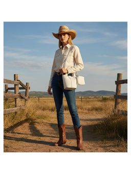 PARTIQ - Fashion High Value Niche Portable Handbag With Pouch - White (S/L)