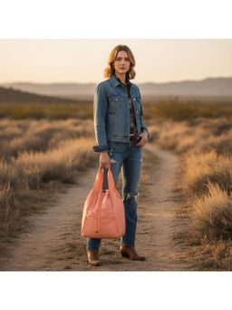 PARTIQ - Womens Large Capacity Trendy Nylon Outdoor Leisure Drawstring Multi-Purpose Backpack - Orange