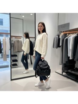 PARTIQ - Dopamine Pleated Backpack Class Commuting Versatile Travel Backpack - Black