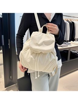 PARTIQ - Dopamine Pleated Backpack Class Commuting Versatile Travel Backpack - White