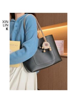 PARTIQ - Simple Sense Large Capacity Handbag With Pouch (L) - Black