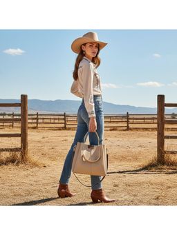 PARTIQ - Style Fashionable Womens Casual All-Match One-Shoulder Handbag With Detachable Strap - Cream