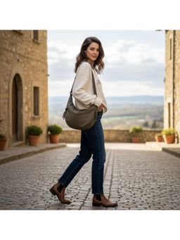 PARTIQ - Womens Canvas Office Worker Commuting Crossbody Bag - Green