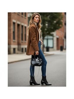 PARTIQ - Fashion Platinum Sense Versatile Commuter Casual Handbag With Detachable Strap - Black (S)