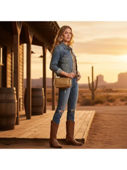 PARTIQ - Casual Versatile Cowhide Womens Mini Small Mobile Phone Sling Bag - Beige (M)