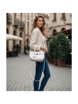 PARTIQ - Versatile Korean Fashion Hand Saddle Casual Handbag - White (M)