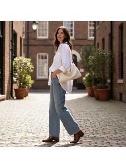 PARTIQ - Casual Versatile Commuting Large-Capacity Dumpling Womens Handbag - White (M)